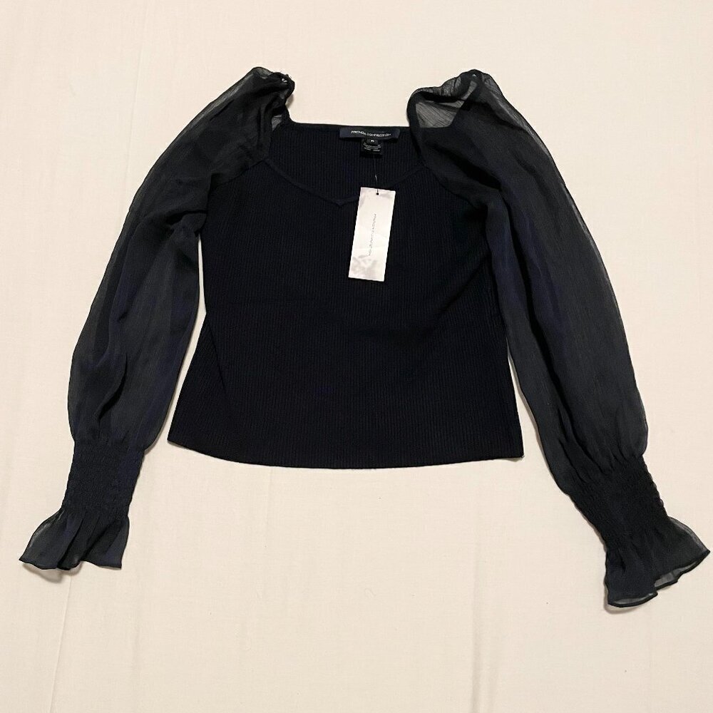 French Connection Maia Krista Crepe Mix Jumper Womens Size Medium Top